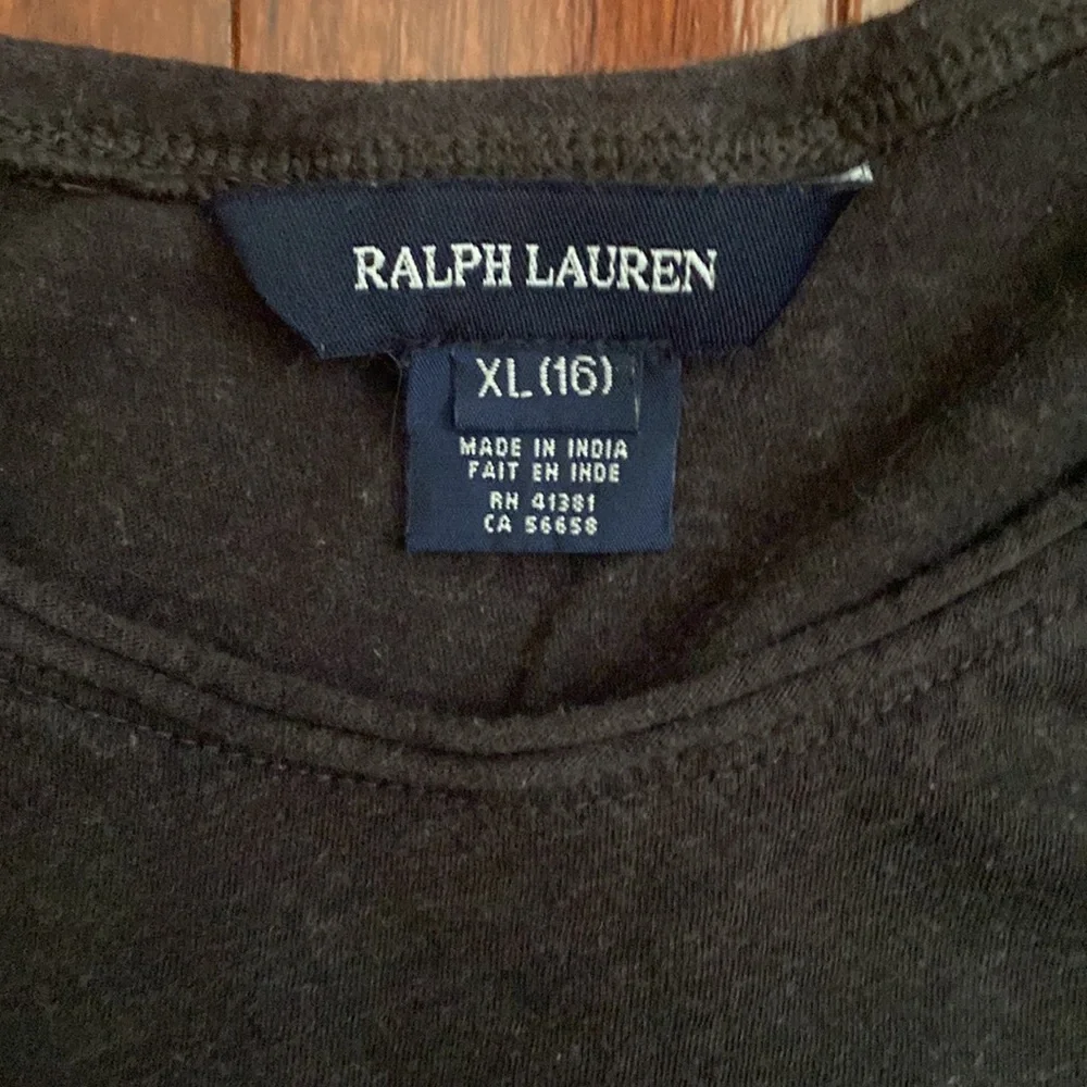 Ralph Lauren 3/4 Sleeve Grey Sparkle Trim Shirt